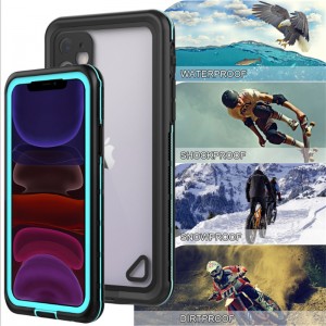 Carcasă pentru telefon nou + pc + tpe + impermeabilă pentru animale de companie rezistentă la praf, carcasă pentru acoperirea din spate transparentă pentru iPhone 11 (albastru)