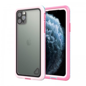 Cutie rezistentă la apă Accesorii impermeabile geantă telefon pentru iphone 11 (roz) capac din spate transparent