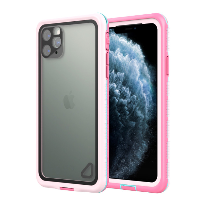 Cutie rezistentă la apă Accesorii impermeabile geantă telefon pentru iphone 11 (roz) capac din spate transparent