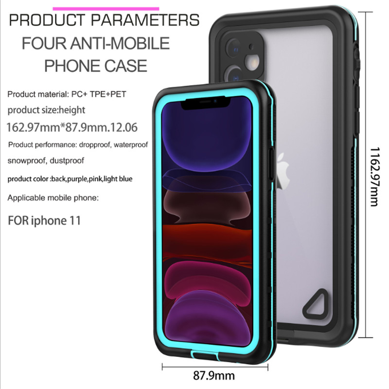 impermeabil în șoc iphone 11 caz sub apă Ipod caz iphone 11 caz impermeabil (negru) cu capac transparent spate