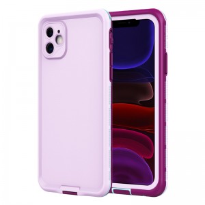 iphone 11 caz impermeabil, complet impermeabil, iphone 11 caz impermeabil (violet) cu o culoare solid ă pe spate.