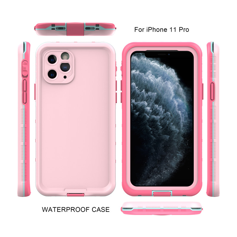 Apple iphone 11 pro impermeabil 100 caz de telefon impermeabil iphone 11 pro impermeabil puch (roz) cu culoare solid ă spate capac