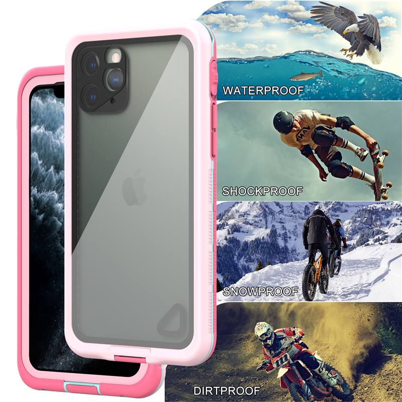 Husa Iphone 11 pro lifeproof Husa telefonica impermeabila cea mai buna punga impermeabila pentru iphone 11 pro (roz) cu capac din spate transparent
