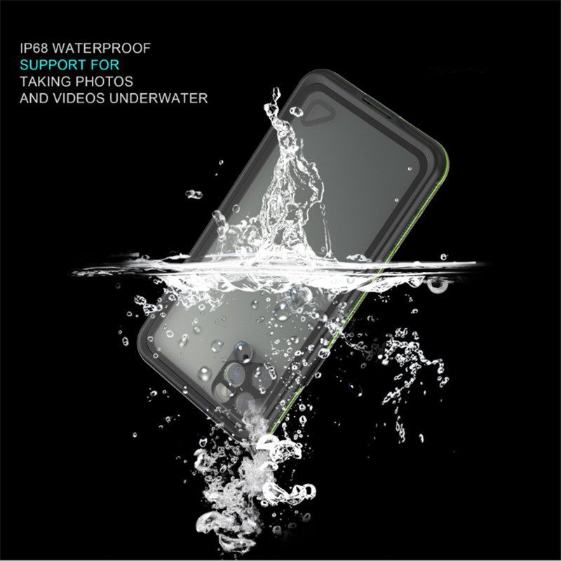 Carcasă de telefon rezistentă la apă pentru înot Iphone 11 carcasă de protecție pentru carcasă pro max (negru) cu capac din spate transparent