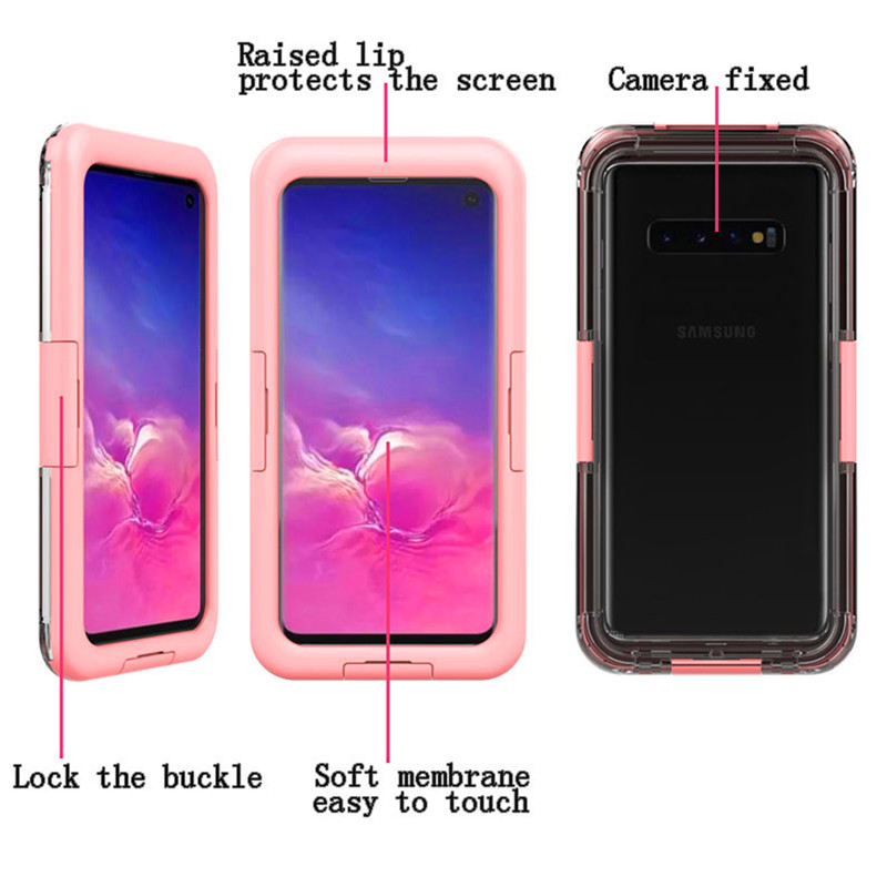 Noua carcasă de telefon ieftină impermeabilă pentru Samsung S10 (roz)
