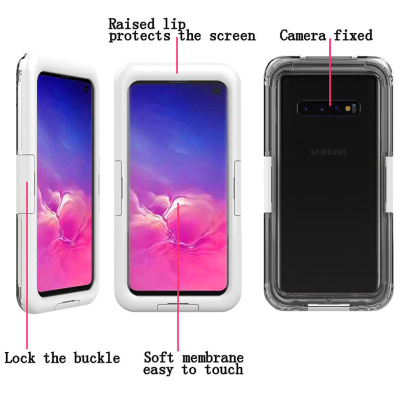 Carcase pentru telefon cu apă în ele Carcasă de viață pentru protector de apă pentru telefon pentru Samsung S10 (Alb)