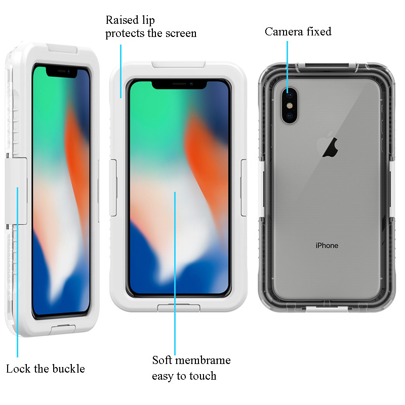 Husa impermeabila pentru telefonul mobil universal carcasa impermeabila pentru camera iPhone subacvatic pentru iPhone XS Max (Alb)