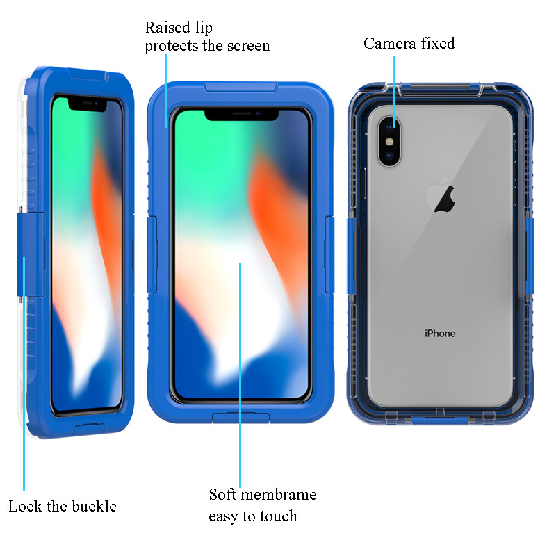 Carcasă telefonică impermeabilă iphone XS Max carcasă mobilă wterproof pentru salvare (albastru)