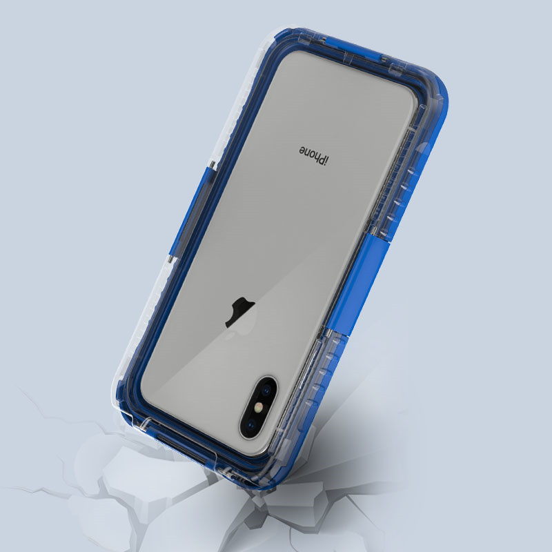 Carcasă telefonică impermeabilă iphone XS Max carcasă mobilă wterproof pentru salvare (albastru)